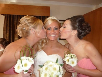 Bride and two bridesmaids 