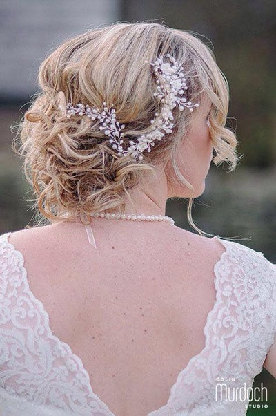 Soft messy bridal hairup style