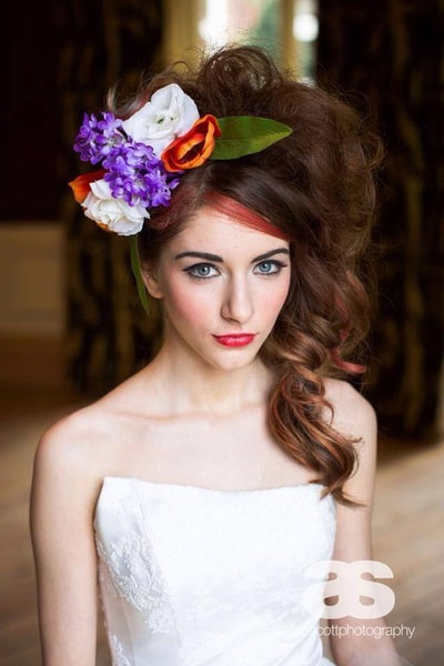 Bridal hair and makeup a little alternative and bold